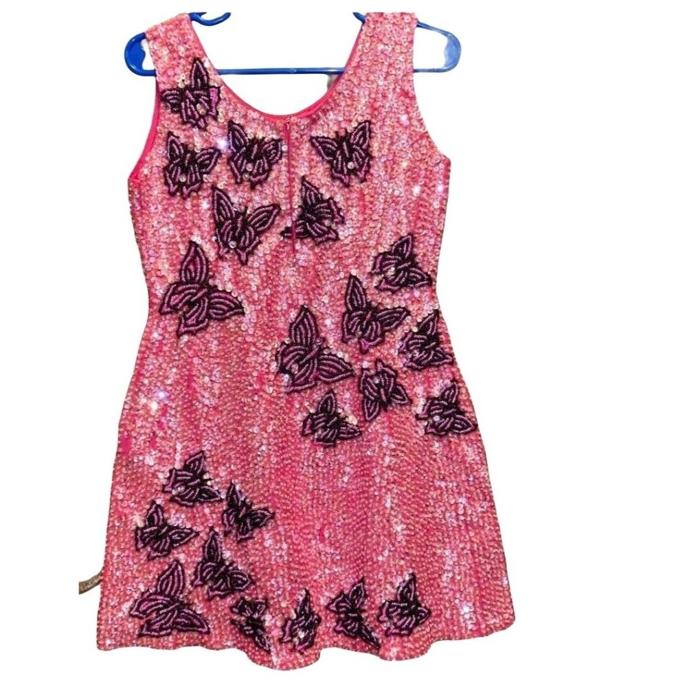 Little Attitudes by Debra  Pink Butterfly Sequin Dress